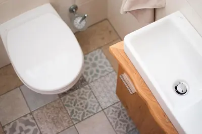 Ein Badezimmer in der Unterkunft Gästehaus Erika - by myNests