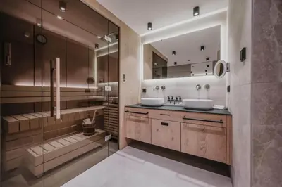 Ein Badezimmer in der Unterkunft Hotel Oberforsthof