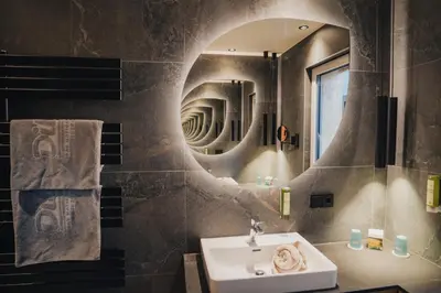 Ein Badezimmer in der Unterkunft Dilly - Das Nationalpark Resort