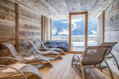 Ein Sitzbereich in der Unterkunft Appartements Luna