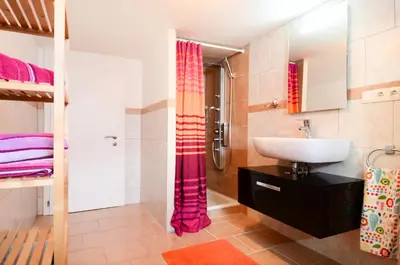 Ein Badezimmer in der Unterkunft Ferienwohnung Bauernhaus Untermoas