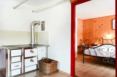 Ein Bett oder Betten in einem Zimmer der Unterkunft Ferienwohnung Bauernhaus Untermoas
