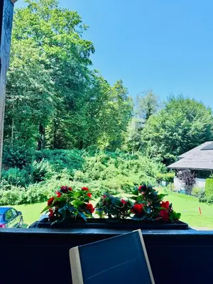 Ein Garten an der Unterkunft Villa Traun