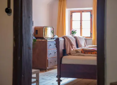 Ein Bett oder Betten in einem Zimmer der Unterkunft Salzhaus