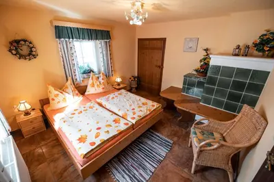 Ein Bett oder Betten in einem Zimmer der Unterkunft Bio-Landhaus Kesslerhof