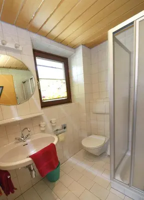 Ein Badezimmer in der Unterkunft Salzburger Stubn