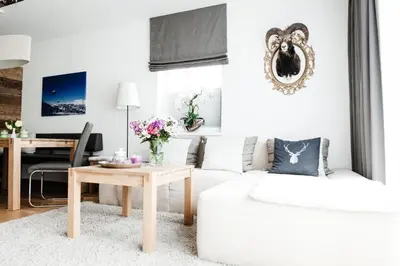 Ein Sitzbereich in der Unterkunft Appartement Hauser Kaibling