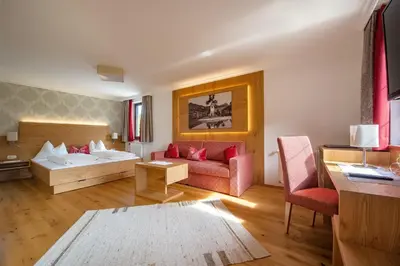Ein Bett oder Betten in einem Zimmer der Unterkunft Landhotel Hochlackenhof
