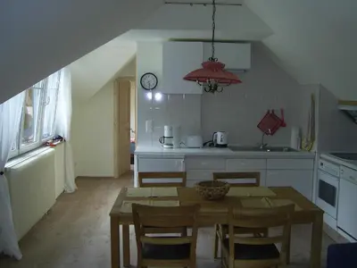 Küche/Küchenzeile in der Unterkunft Das Haus am See