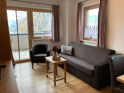 Ein Sitzbereich in der Unterkunft Sedlhof Apartment