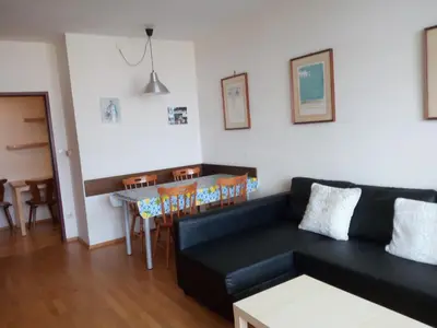 Ein Sitzbereich in der Unterkunft Panoramis apartment in Schladming