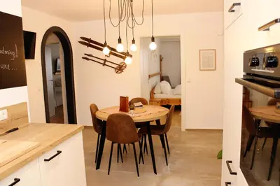 Küche/Küchenzeile in der Unterkunft Riverhaus
