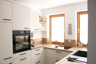 Küche/Küchenzeile in der Unterkunft Riverhaus
