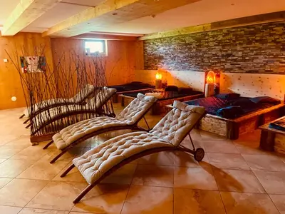 Ein Sitzbereich in der Unterkunft Ferienwohnung Kogelblick Gosau