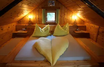 Ein Bett oder Betten in einem Zimmer der Unterkunft Almhuette Auszeit