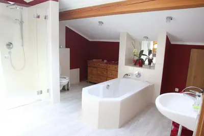Ein Badezimmer in der Unterkunft Ferienwohnungen Schlader
