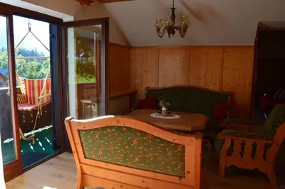 Ein Sitzbereich in der Unterkunft Apartment Ivkadan