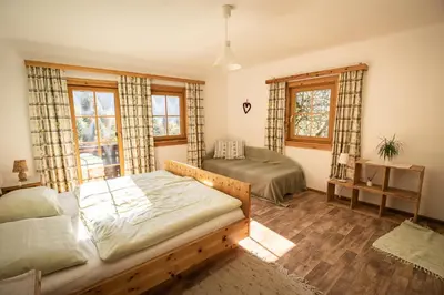 Ein Bett oder Betten in einem Zimmer der Unterkunft Almurlaub Buchebnerreith, Ferienwohnungen