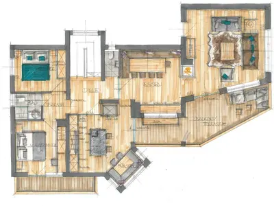 Grundriss der Unterkunft Chalet in Wagrain near Ski Lift