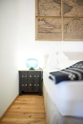 Ein Bett oder Betten in einem Zimmer der Unterkunft Boutique Appartments AlteGreißlerei