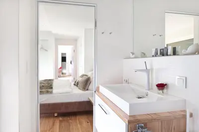 Ein Bett oder Betten in einem Zimmer der Unterkunft Lakeview Studio