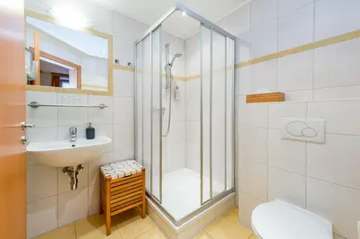 Ein Badezimmer in der Unterkunft Das kleine Bio Hotel Tiefenbach