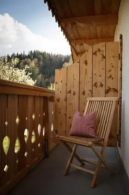 Ein Balkon oder eine Terrasse in der Unterkunft Bramsauerhof