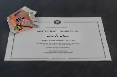Ein Zertifikat, Auszeichnung, Logo oder anderes Dokument, das in der Unterkunft ride & relax Aparthotel Schwarz ausgestellt ist