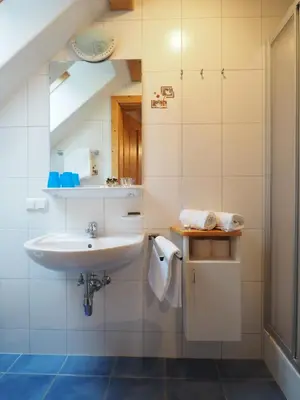 Ein Badezimmer in der Unterkunft Haus Helene im Öko-Feriendorf
