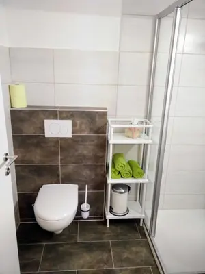 Ein Badezimmer in der Unterkunft Panoramahof Manzberg