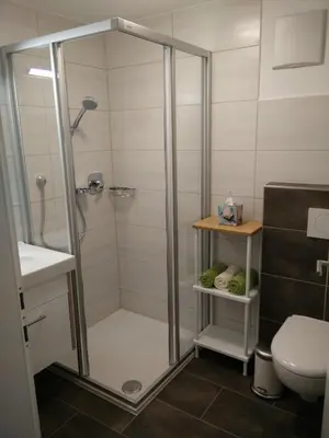 Ein Badezimmer in der Unterkunft Panoramahof Manzberg