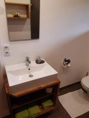 Ein Badezimmer in der Unterkunft Pension Chalet Bergseegut