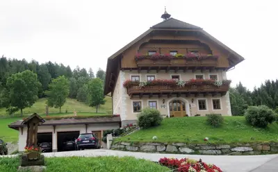 Ein Garten an der Unterkunft Bauernhof Trinkergut