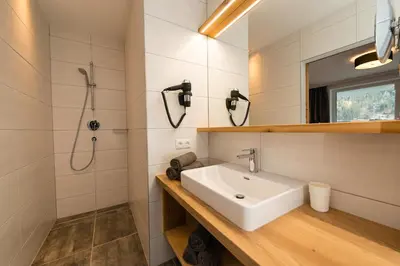Ein Badezimmer in der Unterkunft APART Forellenhof