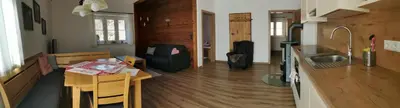 Ein Sitzbereich in der Unterkunft Brücklerhof