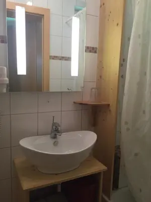 Ein Badezimmer in der Unterkunft Waldhaus