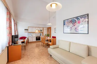 Küche/Küchenzeile in der Unterkunft Dr. Aufmesser Appartements