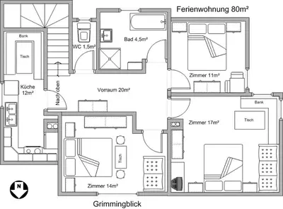 Grundriss der Unterkunft Krennbauer