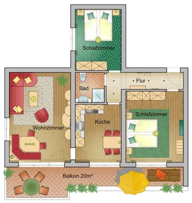 Grundriss der Unterkunft Appartements Kristall