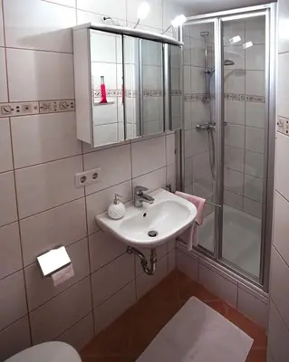 Ein Badezimmer in der Unterkunft Appartements Ferienwohnungen Alpenblick