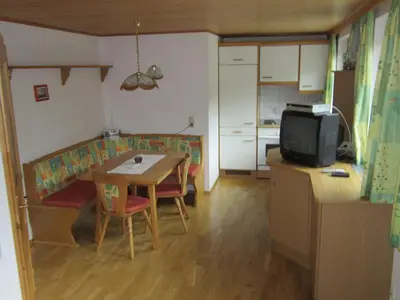 Küche/Küchenzeile in der Unterkunft Kocherhof
