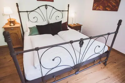 Ein Bett oder Betten in einem Zimmer der Unterkunft Chalet am Sonnenhang