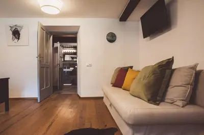 Ein Sitzbereich in der Unterkunft Chalet am Sonnenhang