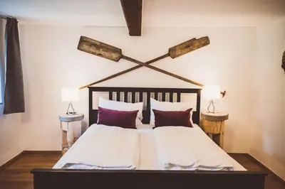 Ein Bett oder Betten in einem Zimmer der Unterkunft Chalet am Sonnenhang