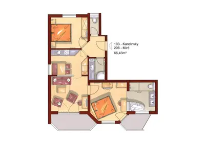 Grundriss der Unterkunft Appartements Lüftenegger