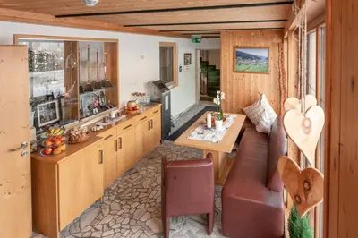 Küche/Küchenzeile in der Unterkunft Wellnesshaus Reichelt