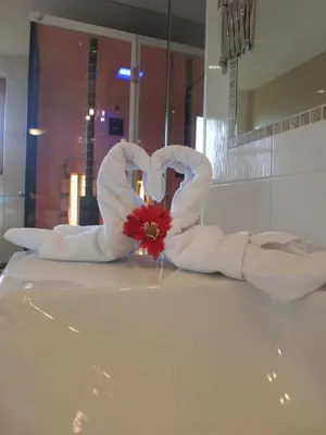 Ein Badezimmer in der Unterkunft Haus Panorama
