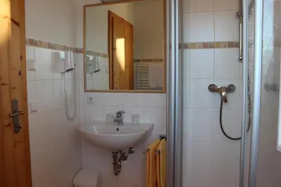 Ein Badezimmer in der Unterkunft Unterhagmooshof