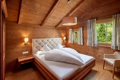 Ein Bett oder Betten in einem Zimmer der Unterkunft Lehenriedl Chalet