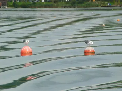 Blick auf einen Fluss in der Nähe der Pension